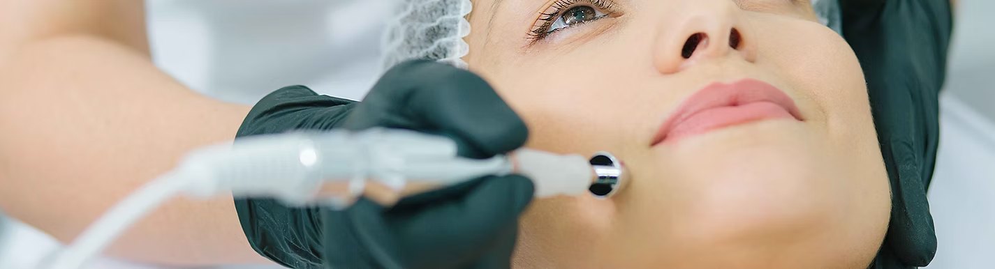 Medical aesthetician performing a facial treatment